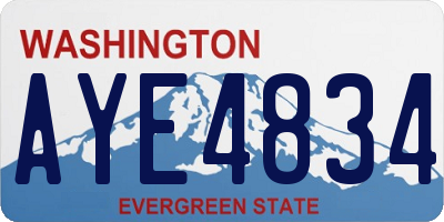 WA license plate AYE4834