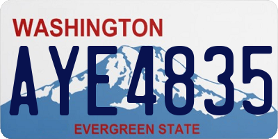 WA license plate AYE4835