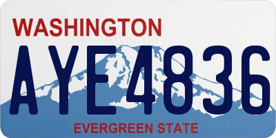 WA license plate AYE4836
