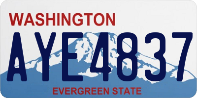 WA license plate AYE4837