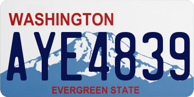 WA license plate AYE4839