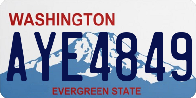 WA license plate AYE4849