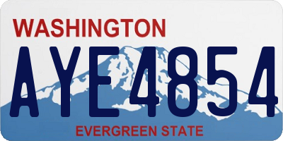 WA license plate AYE4854