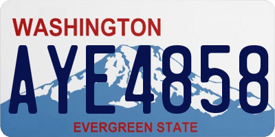 WA license plate AYE4858