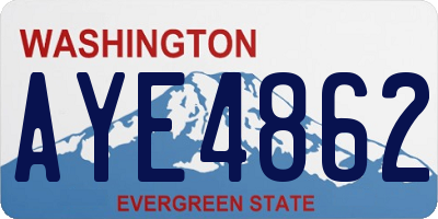 WA license plate AYE4862