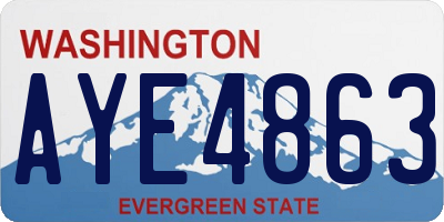 WA license plate AYE4863