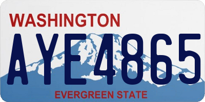 WA license plate AYE4865