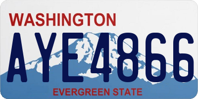 WA license plate AYE4866