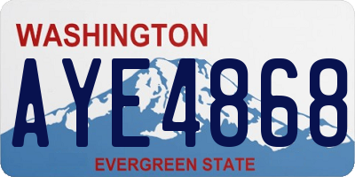 WA license plate AYE4868