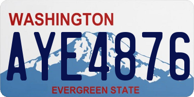 WA license plate AYE4876