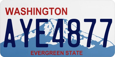 WA license plate AYE4877