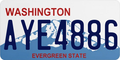 WA license plate AYE4886