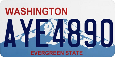 WA license plate AYE4890