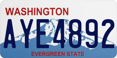WA license plate AYE4892