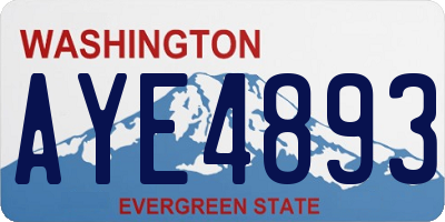 WA license plate AYE4893