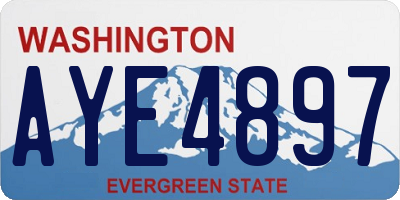 WA license plate AYE4897