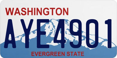 WA license plate AYE4901
