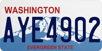 WA license plate AYE4902