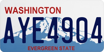 WA license plate AYE4904