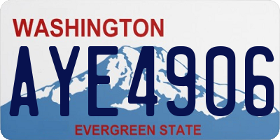 WA license plate AYE4906