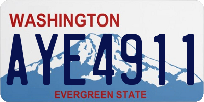WA license plate AYE4911