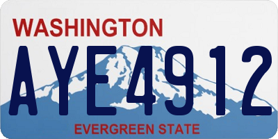 WA license plate AYE4912