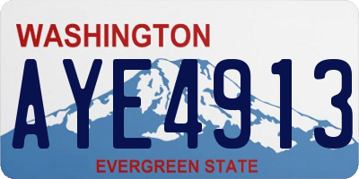 WA license plate AYE4913
