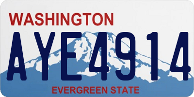 WA license plate AYE4914