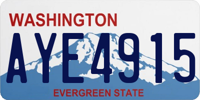 WA license plate AYE4915