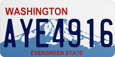 WA license plate AYE4916