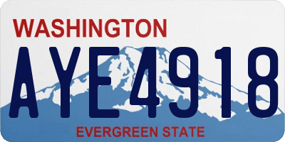 WA license plate AYE4918