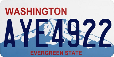 WA license plate AYE4922