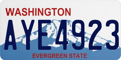 WA license plate AYE4923