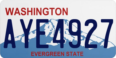 WA license plate AYE4927