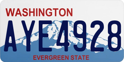 WA license plate AYE4928