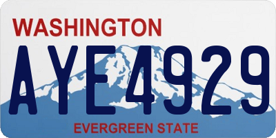 WA license plate AYE4929