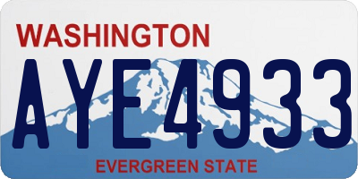 WA license plate AYE4933