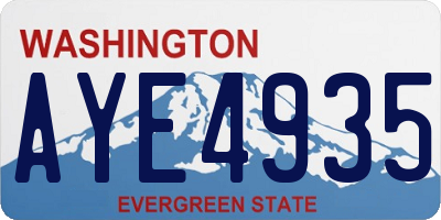 WA license plate AYE4935