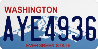 WA license plate AYE4936