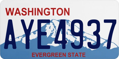 WA license plate AYE4937