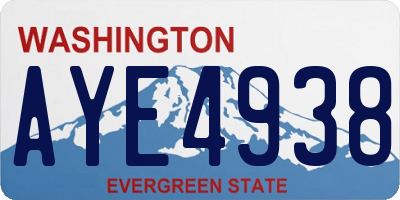 WA license plate AYE4938