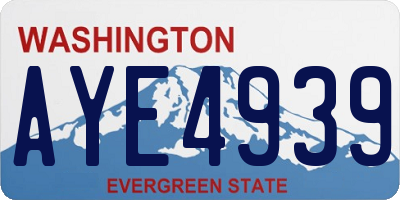 WA license plate AYE4939
