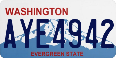 WA license plate AYE4942