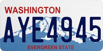 WA license plate AYE4945