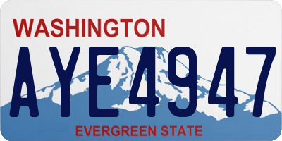 WA license plate AYE4947