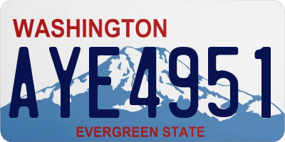 WA license plate AYE4951