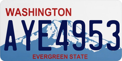 WA license plate AYE4953