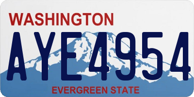 WA license plate AYE4954