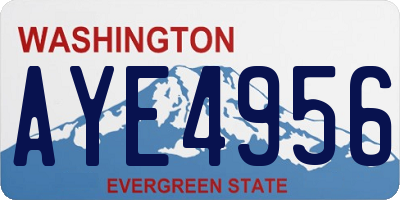 WA license plate AYE4956