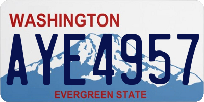WA license plate AYE4957